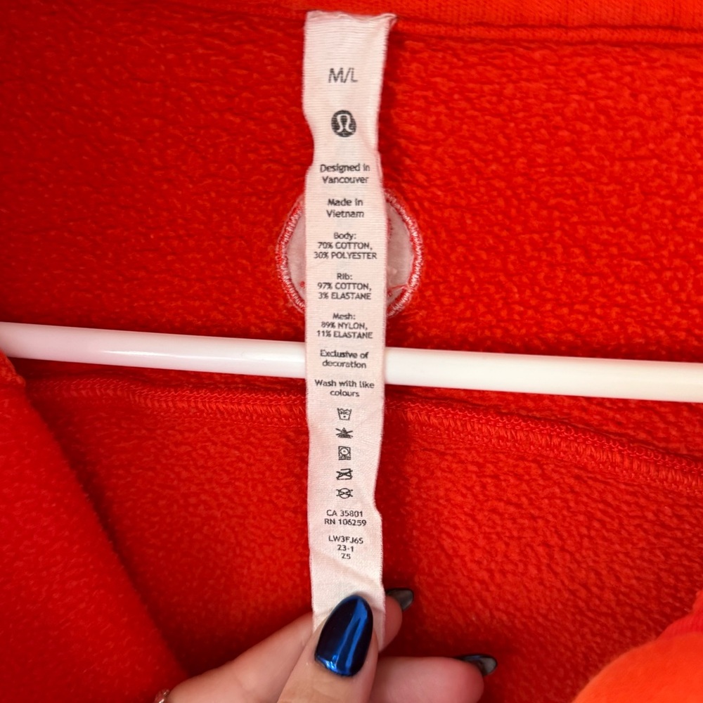 lululemon Red/Orange Funnel Neck Scuba M/L - Picture 4 of 5